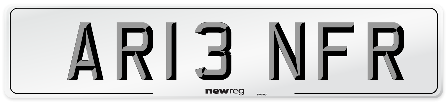 AR13 NFR Number Plate from New Reg